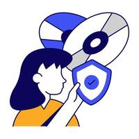 A colored design icon of cd security vector