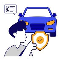Editable design icon of car security vector