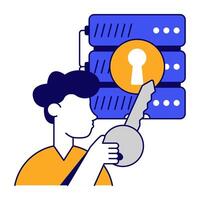 An icon design of server access vector