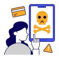 Premium download icon of mobile hacking vector