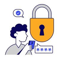 Flat design icon of padlock vector