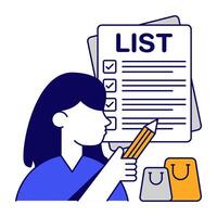 Perfect flat outlines design icon of checklist vector