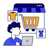 Unique Modern design icon of web shop vector