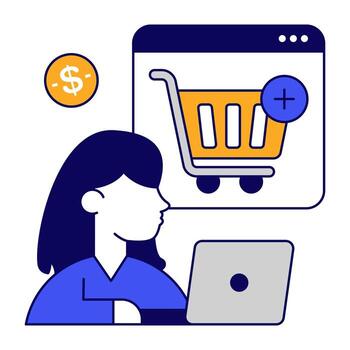 Add to cart icon, editable vector