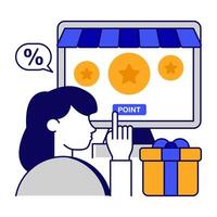 Premium download icon of redeem points vector