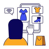 Trendy design icon of buy products onlines vector