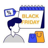 Trendy design icon of black friday sale vector