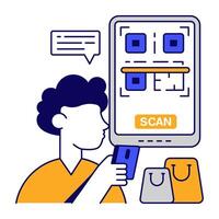 Modern design icon of mobile barcode scan vector