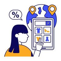 Trendy design icon of buy products online vector