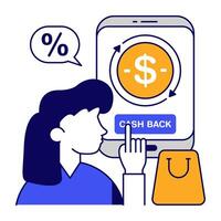 design of cash return, isometric icon vector