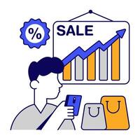 Trendy design of shopping data vector