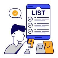 Perfect design icon of mobile lists vector