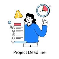 A colorful design illustration of project deadline vector