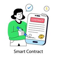 Editable design of digital contract vector