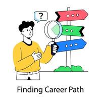 Conceptual flat design illustration of choose path vector