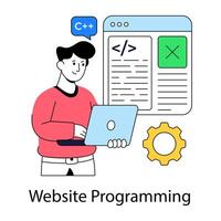 Unique design illustration of web programming vector