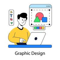 Conceptual flat design illustration of graphic design vector