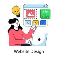 Unique design illustration of website design vector
