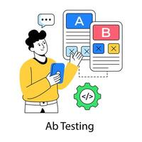 Vectors design of ab testing illustrations
