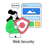 Modern design illustration of web security vector