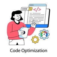 Unique design illustration of code Optimization vector