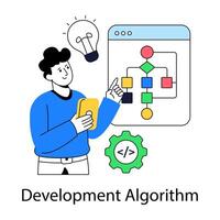 Concept flat design illustration of development algorithm vector