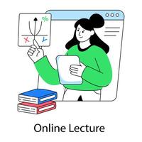 Modern design illustration of online lecture vector