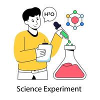 Perfect design illustration of test tube with dropper, science experiment vector