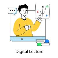 Modern design illustration of digital lecture vector
