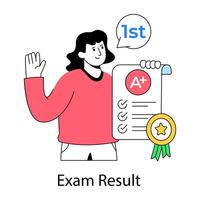 Editable design illustration of result sheet vector