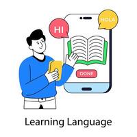 Conceptual design illustration of mobile book vector