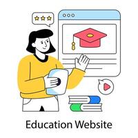 Creative design illustration of education website vector