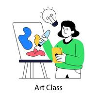 design of art class, flat illustration vector