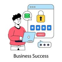 Password verify illustration in flat design vector