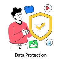 A beautiful design illustration of data protection vector