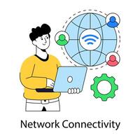 Editable design illustration of network connectivity vector