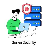 An illustration design of server security vector