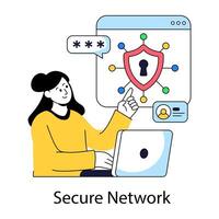 Modern design flat illustration of web security vector