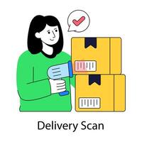 Flat design illustration of barcode scan vector