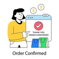 Order confirmed illustration in modern design vector