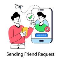A unique design illustration of add friend vector