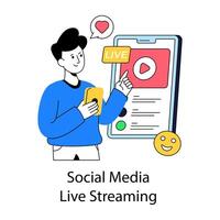 Modern design illustration of live streaming vector