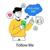 Creative design illustration of follow me vector