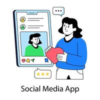 A unique design illustration of social media app vector