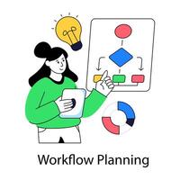 Concept flat design illustration of workflow planning vector
