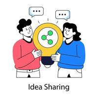 Conceptual flat design illustration of idea sharing vector