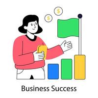 A trendy design of business success vector
