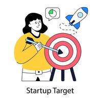 A unique design illustration of startup target vector