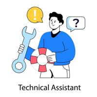 Modern design illustration of technical assistant vector