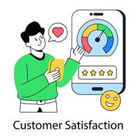 Editable design illustration of customer satisfaction vector